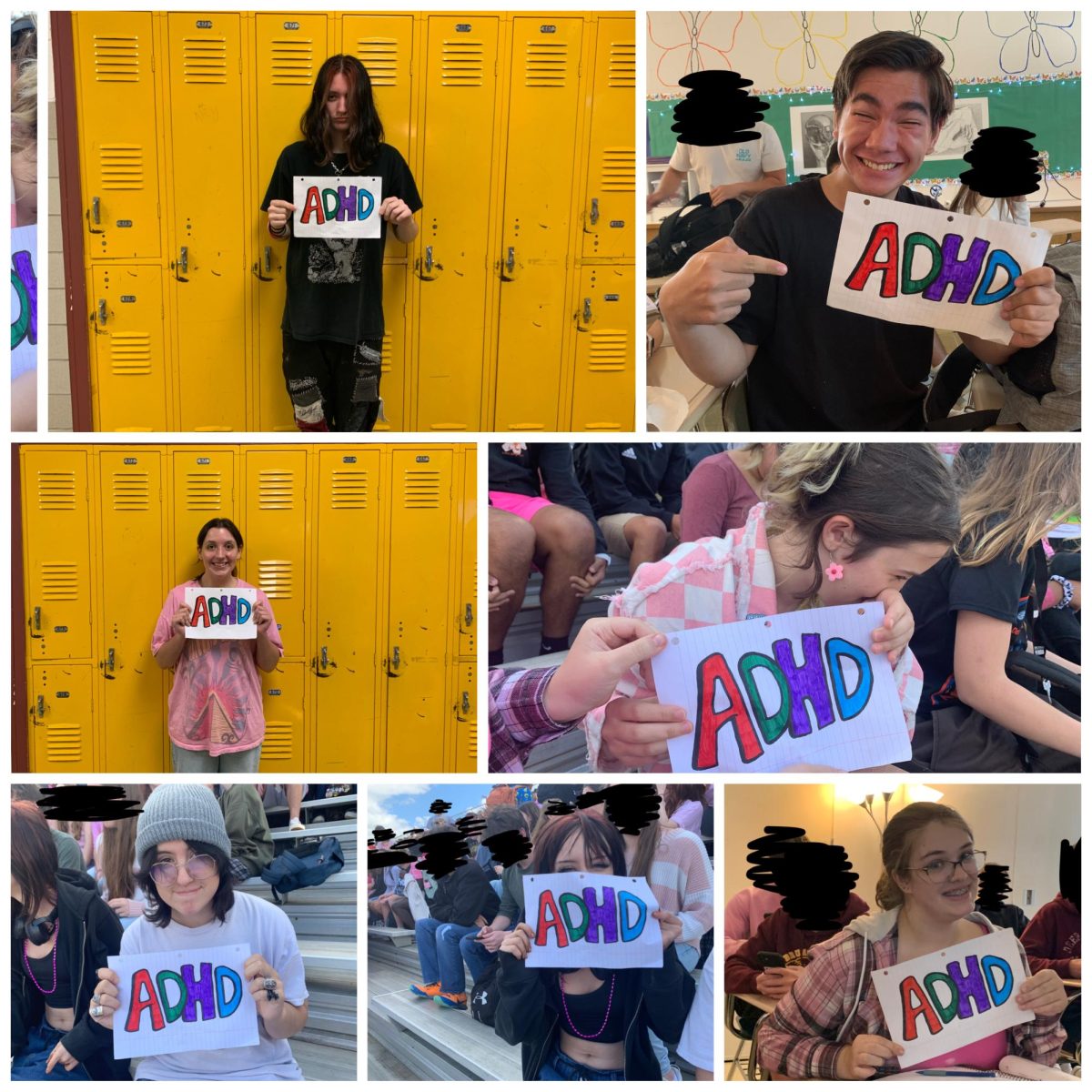 Students advocating for ADHD 
(Top: MJ King, Daniel Frye
|Middle: Samantha Junker, Sophmore
|Bottom: Erin Menefee, Alex B, Jay Follin)