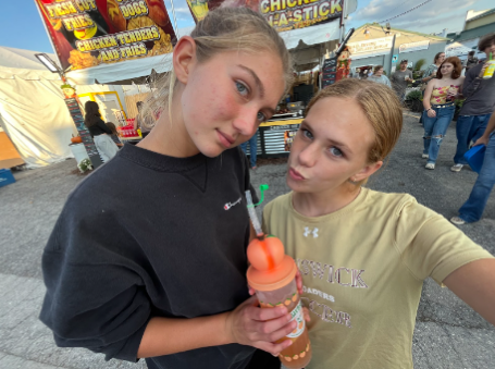 The Nagy sisters with the peach lemonade