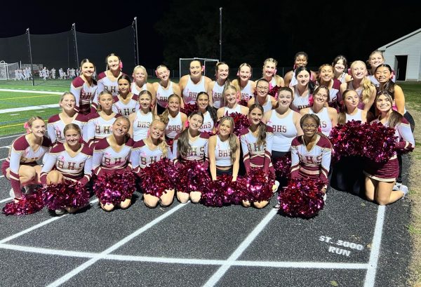 The Roaderettes and BHS Cheerleaders waiting to hit the field.