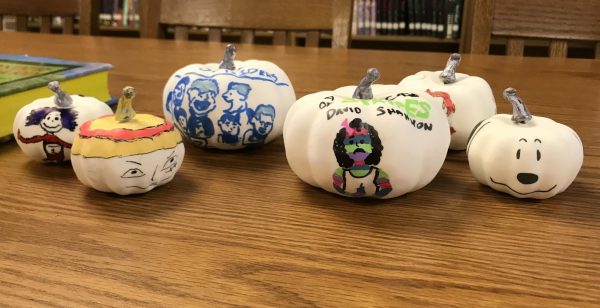 NEHS painted pumpkins to resemble popular book covers. 