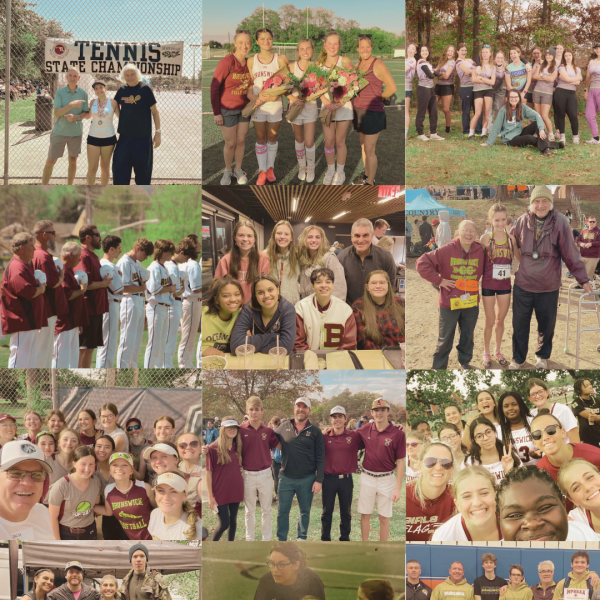A variety of Brunswick High Schools athletes and their coaches. This collage includes varsity athletics as well as club sports. 