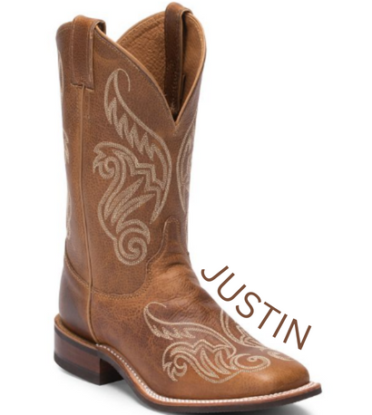 These boots are available for purchase on Justins Boots website.