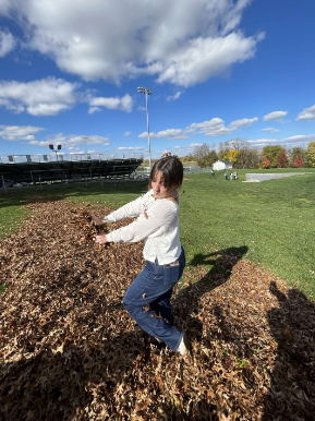 Appreciating the fall leaves before the season ends. Photo courtesy of Margaret Loeffler.