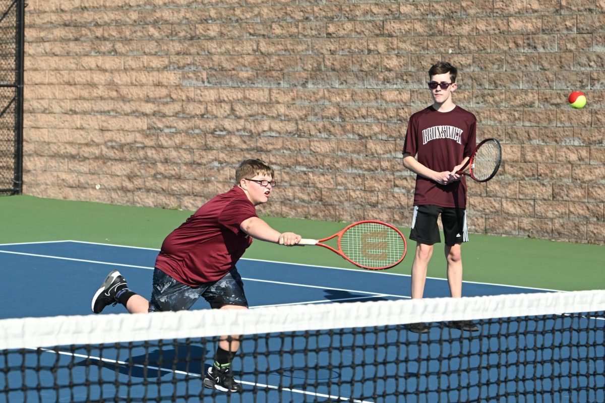 Teammates Connor DeBeltz (left) and Wiley Taylor (right) compete together in a competitive game! Photo given permission to use by Donna Tucker. 