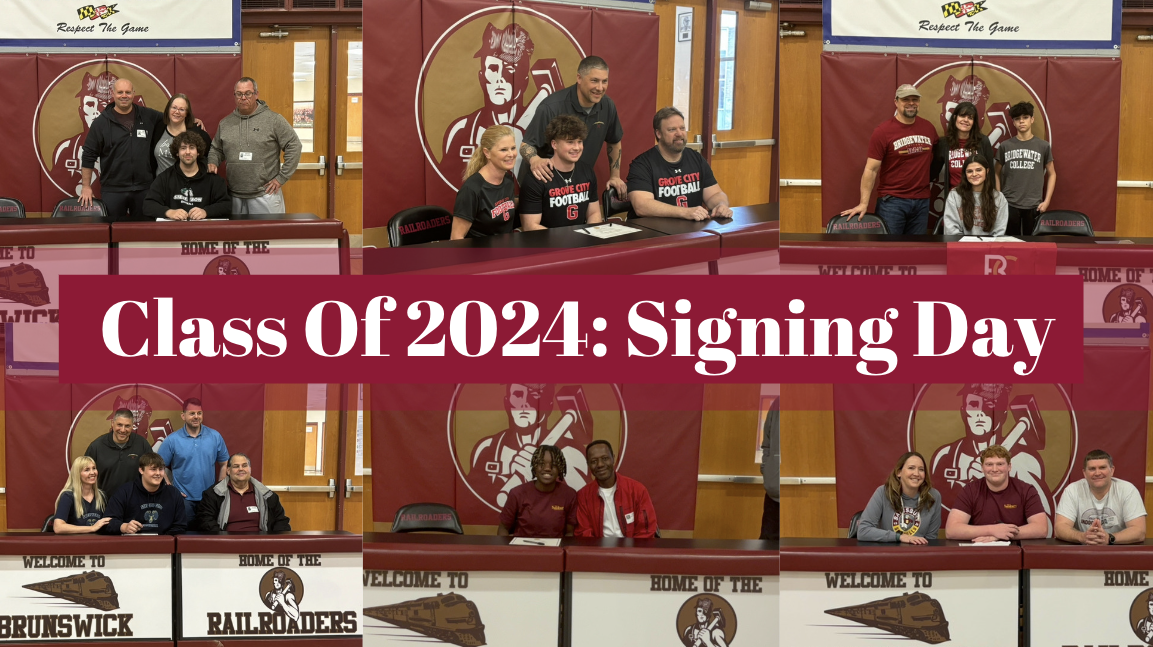 A compilation of a few athletes after signing their National Letter of Intent. Image created in Canva. 