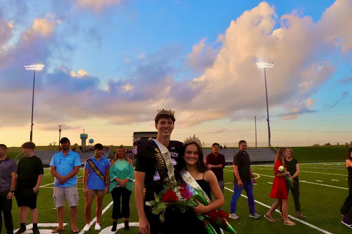 Homecoming King and Queen of 2024: Taylor Fry and Jacob Genos at Friday's Homecoming football game.