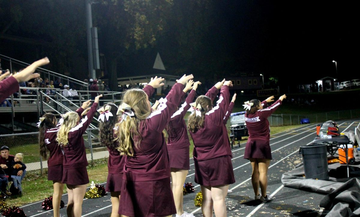 Cheering the kick.