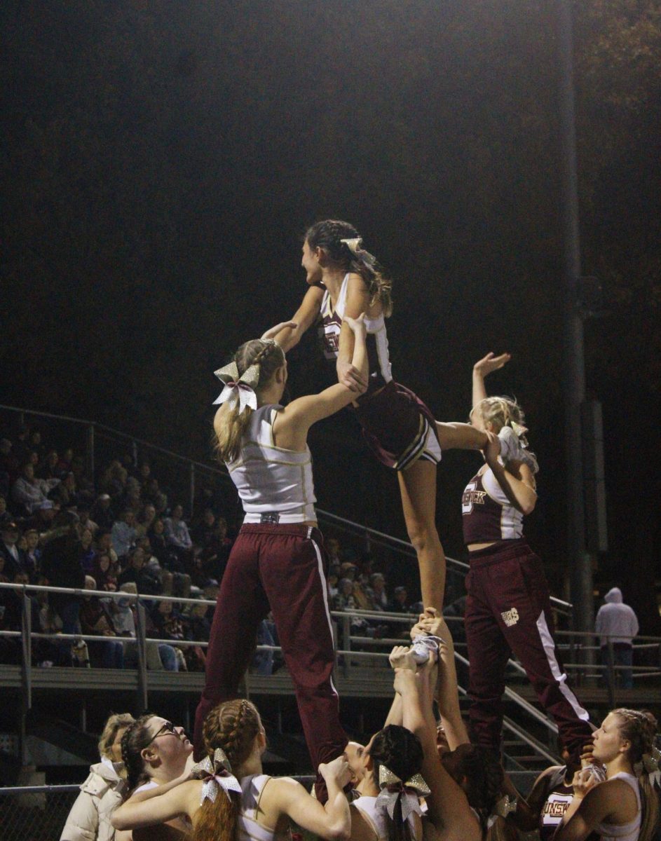 Cheer continued to support the team throughout the game.