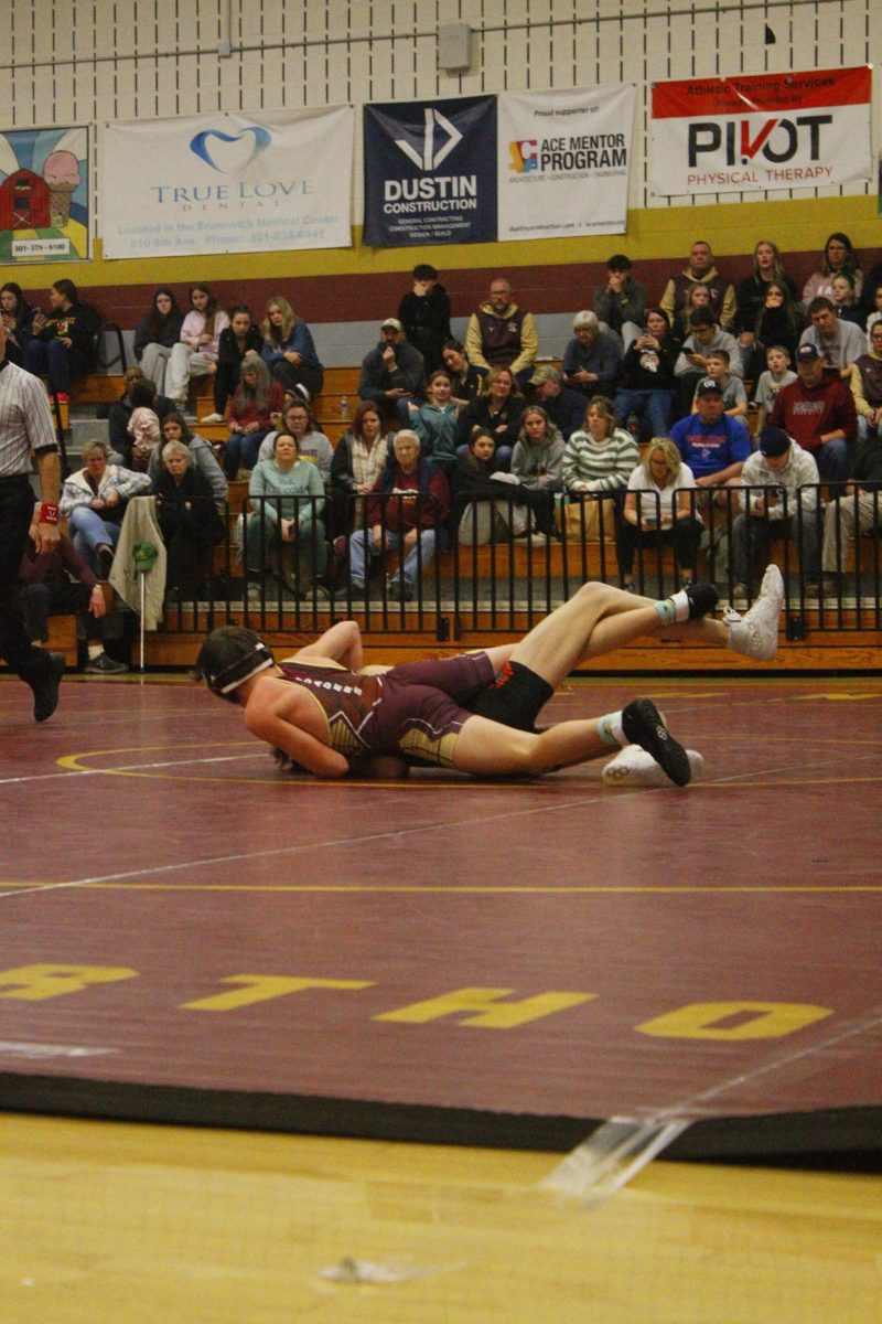 Brunswick pins Middletown to the mat. 