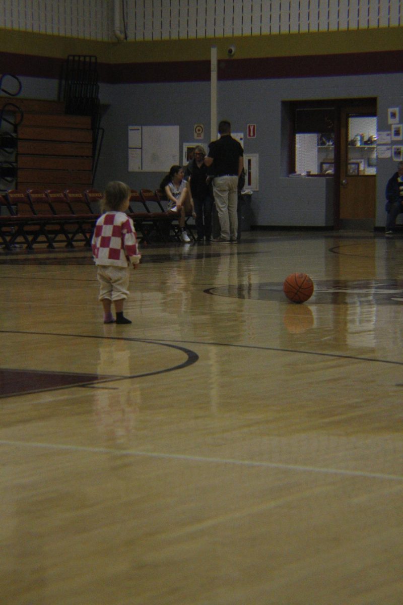 Half-time featured a baby shooting hoops.  