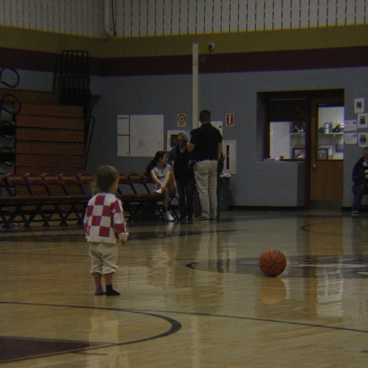 Half-time featured a baby shooting hoops.  