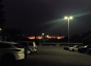 A view of the fires from a local parking lot. Photo used with permission, taken by James Torres.