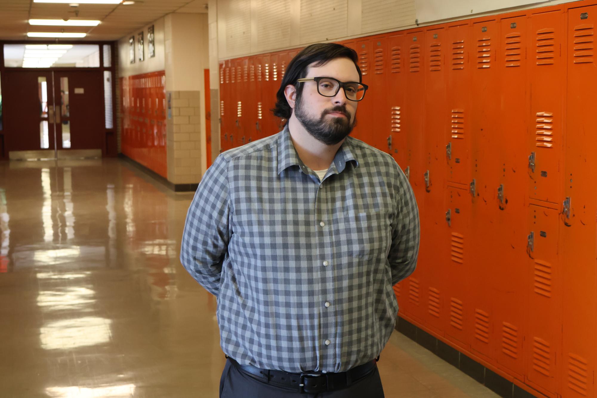 Mr. Matthew Gardner patrolling the halls of BHS. 