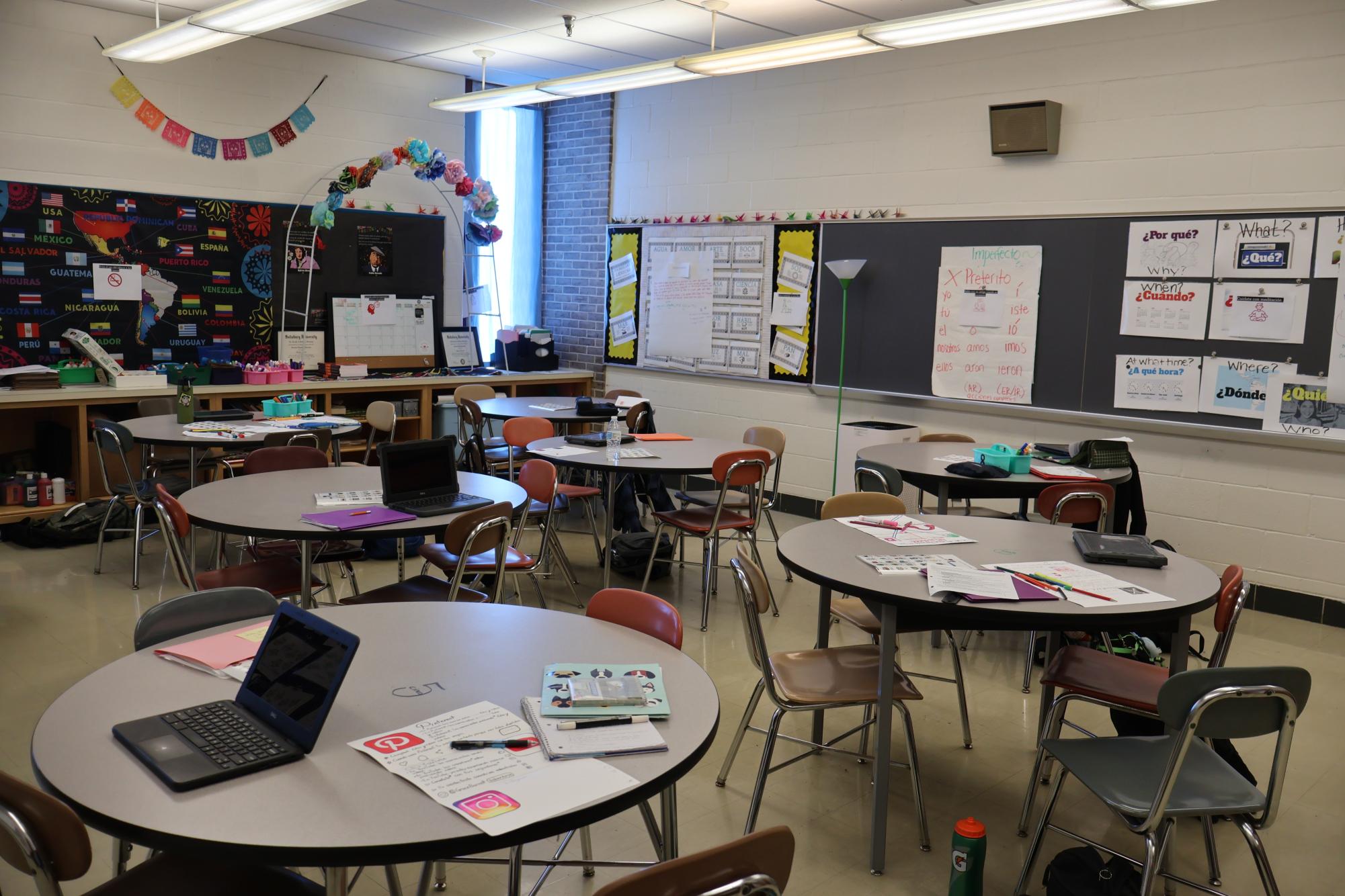 A picture of Ms. Schlegal's classroom, Brunswick High School.