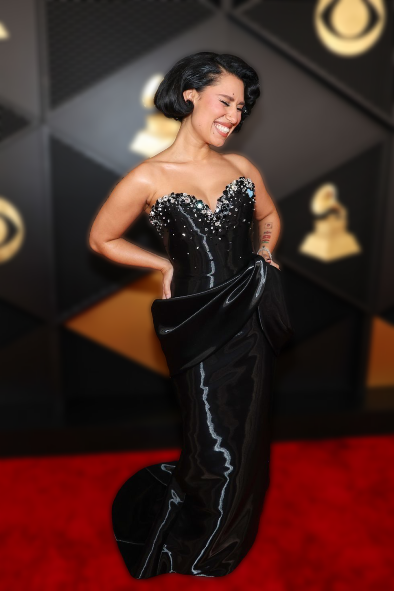 Raye in Armani Privé. Raye was nominated for three Grammys including Best New Artist but unfortunately did not win any. Later on, she went on to perform her hit song “Oscar Winning Tears”. Adapted in Magic Studios by Caroline Teague