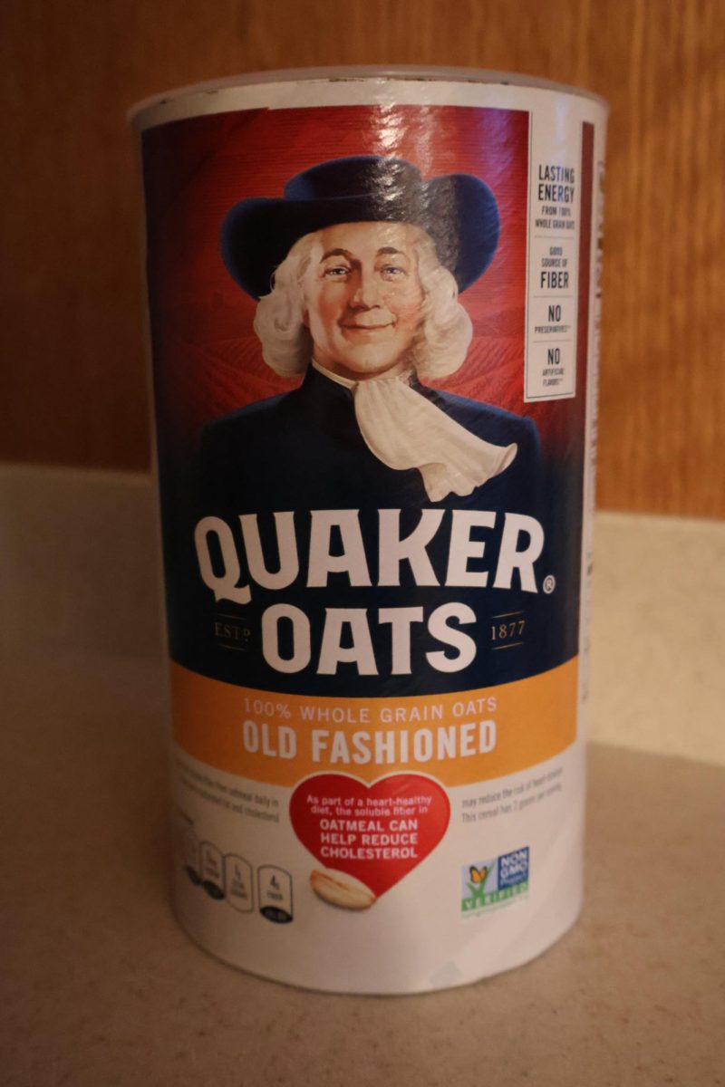 Canister of oatmeal.