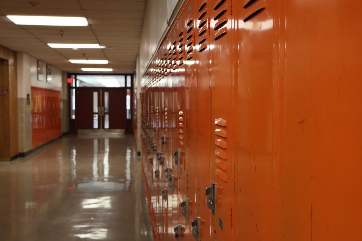 The lockers and hallway in BHS
