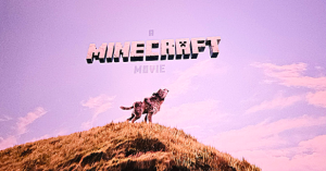 Dennis the Wolf howling at the title of "A Minecraft Movie"