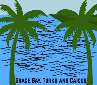 Grace Bay Beach, Turks and Caicos.
Made in Canva.
