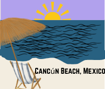 Cancun Beach, Mexico.
Made in Canva.