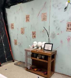 Hallway that people walk through that features medical procedures.