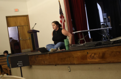 Ms. Peterson, also known as Ms. P, hosting cast and crew bonding.