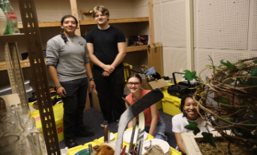 A lot goes into prepping a play and students have worked tirelessly this semester. 
Left-Right: Christian Martinez,  Henry Crowell,Gabrielle Nielson, and Dakota Dodd-Sharp.