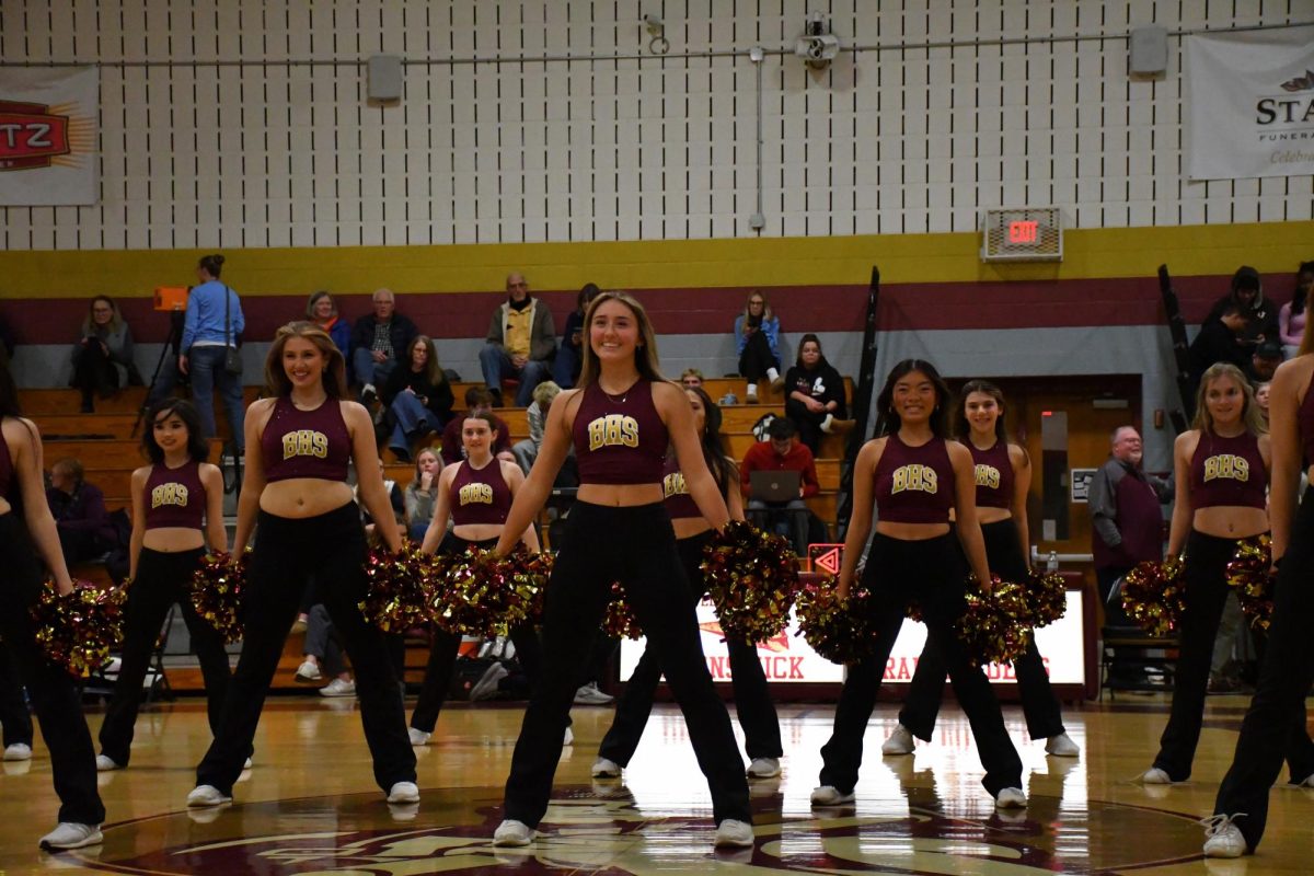 Poms performed a halftime routine.

Photo taken by Lindsey Pearre