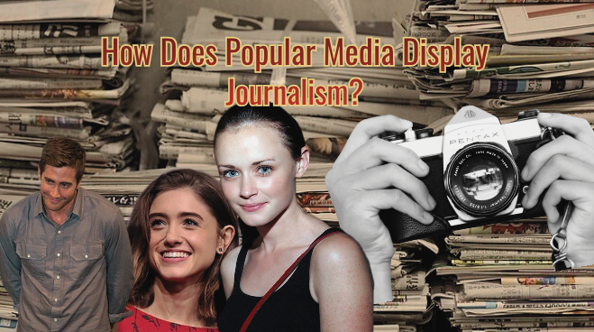 Actors like Natalia Dyer, Jake Gyllenhaal, and Alexis Bledel have made impacts with television, film, and media that all affect journalism. Alex Bledel, Natalia Dyer, Jake Gyllenhaal (2008) by Ed Schipul is licensed under CC BY-SA 2.0. (Image created on Canva). 