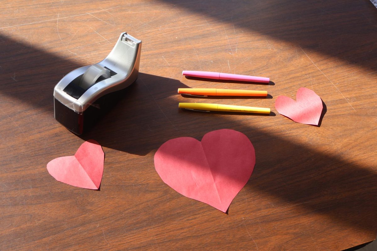 Materials used to create a love letter. 