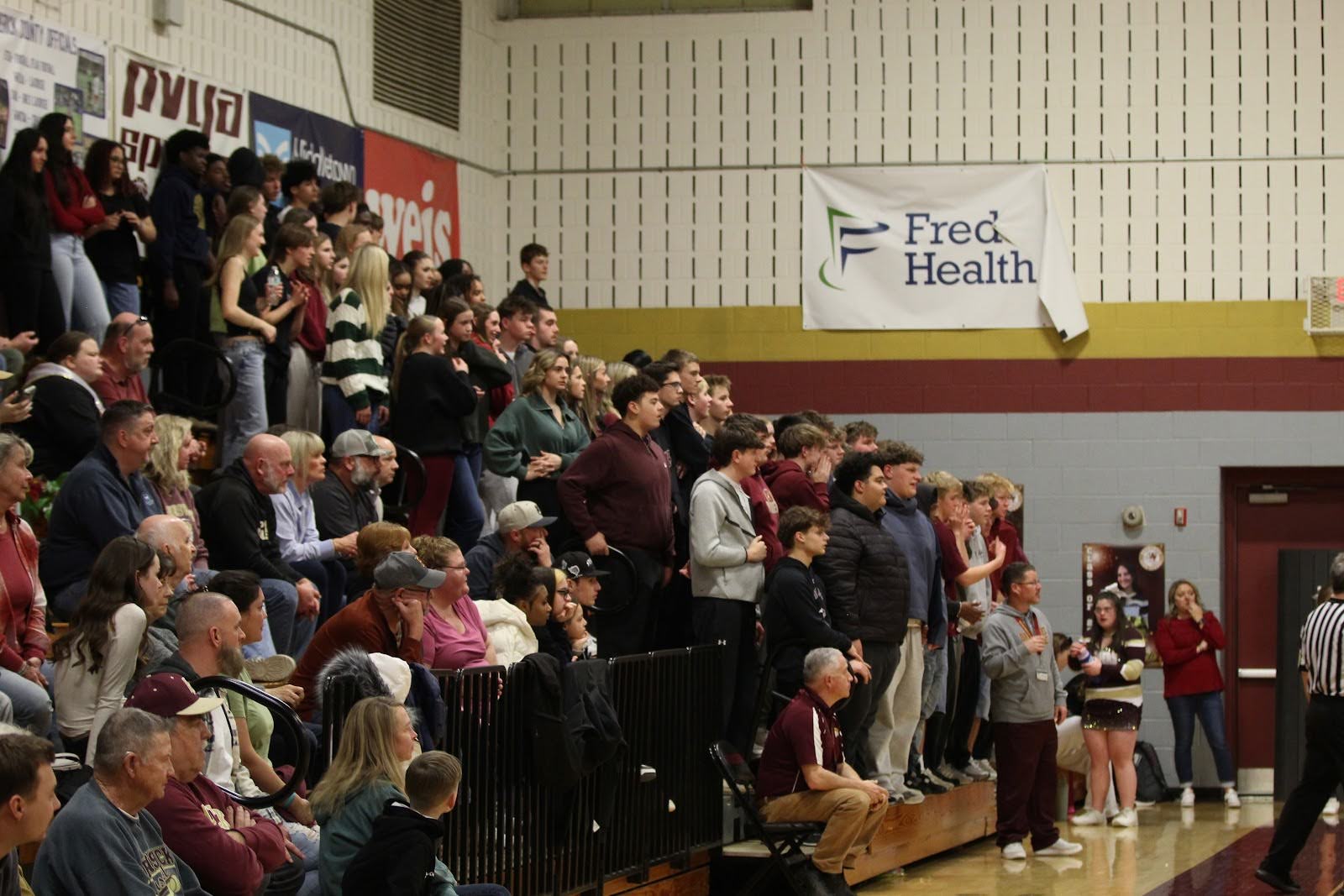The student section of the boys' basketball senior night. Photo used with permission from Tessa Warner.