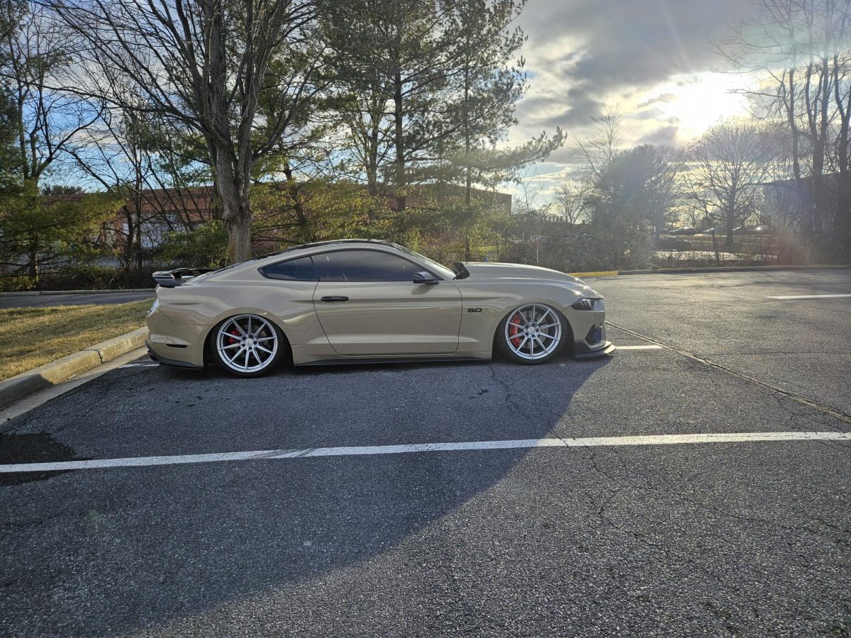 A 2024 Mustang 5.0 in an empty parking lot in Frederick, Maryland.