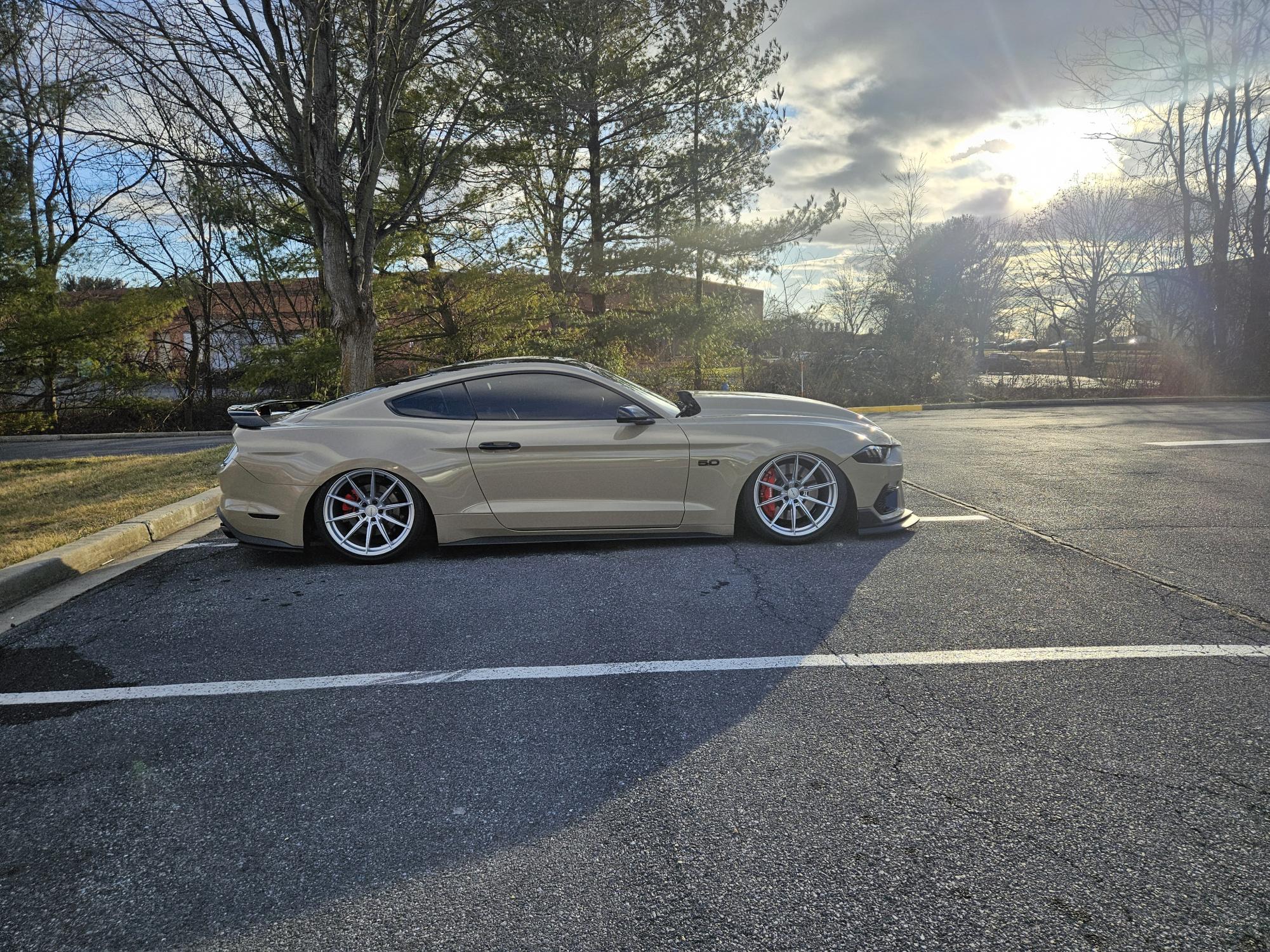 A 2024 Mustang 5.0 in an empty parking lot in Frederick, Maryland.