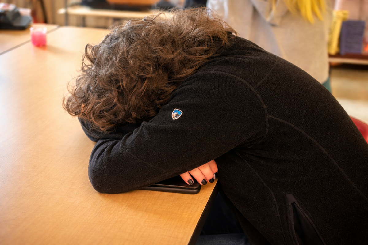 Student falls asleep in the middle of class. A common trend in any classroom.