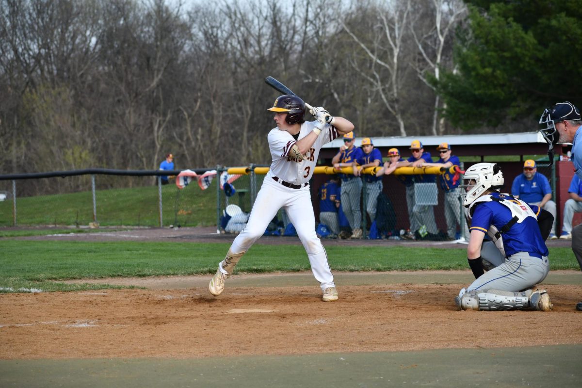 Carter Vinar, Brunswick High's short stop at the dish, ready to make a hit. 