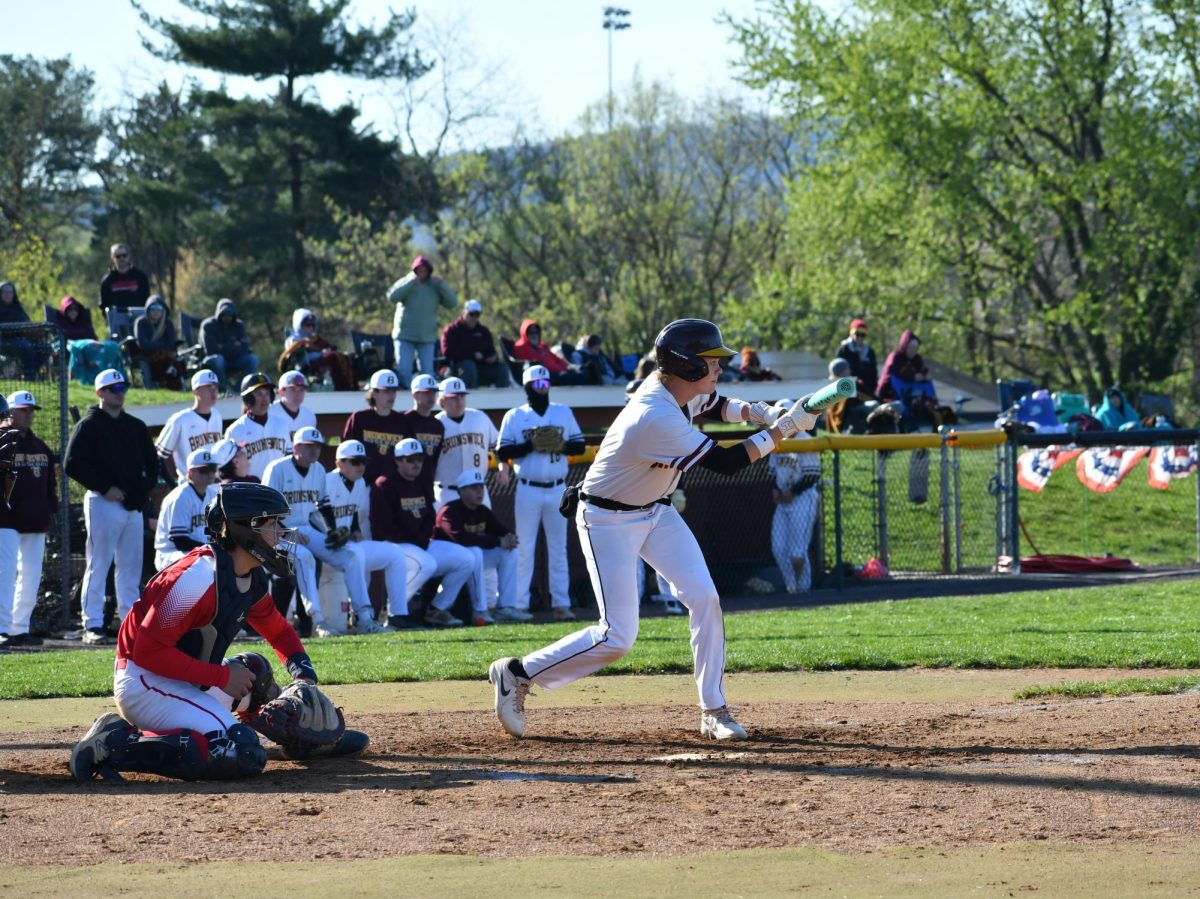 Dillon Murphy, junior, squares up to bunt the ball.  