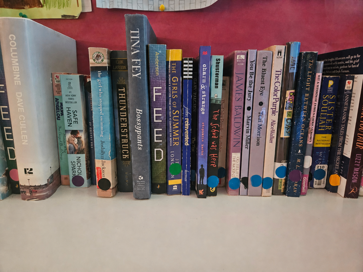 Various books that could be read over the summer for students to see.